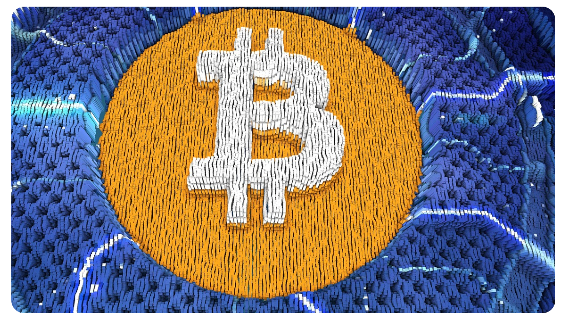 een gebreid logo van Bitcoin